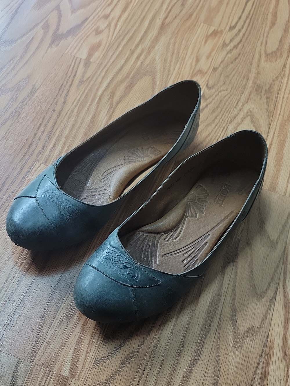 Born Teal Blue Grey Ballet Flats
